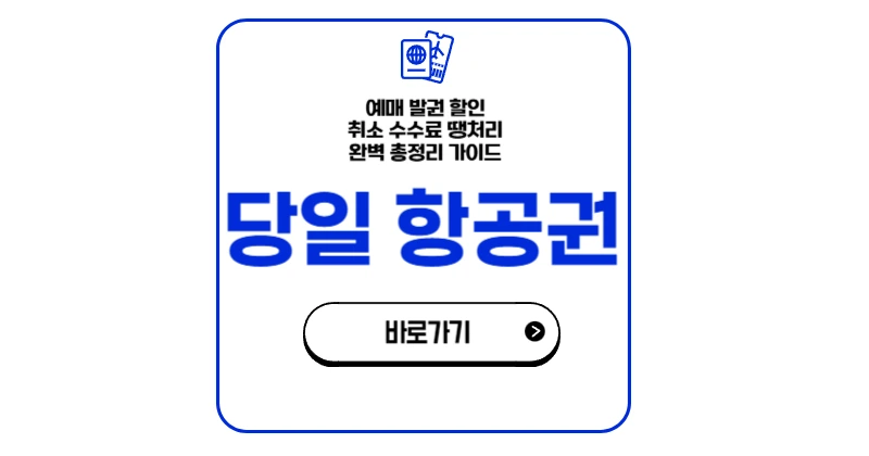 당일 항공권 예매 발권 할인 취소